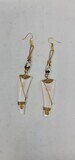 Hand Carved Elegant Cow Bone Earrings - 10cm