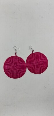 Rwandan Hand-Woven Earrings - Pink - 8cm