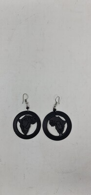 Ebony Wood Earrings - Handcrafted - Mama Africa - 6cm