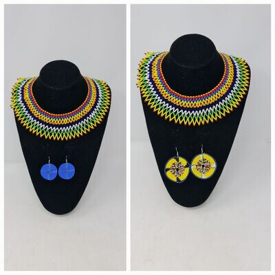 Handbeaded Necklace and Earrings Gift Set - Mix