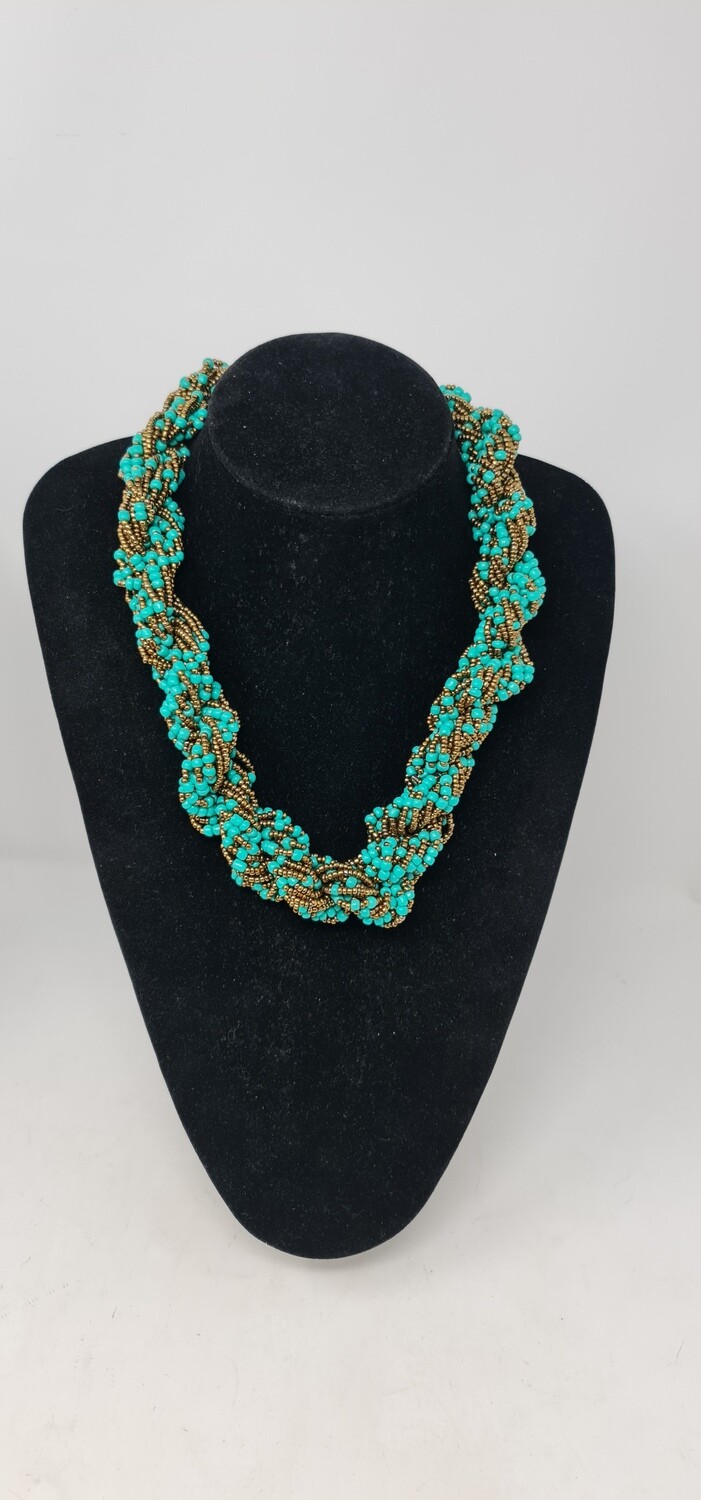 Statement Handbeaded Necklace - Sokota Bronze Mix