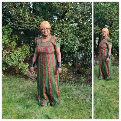 African Print Dress size 12/14 - Tie and Dye