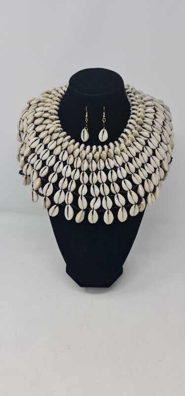Handmade Sea Shell Necklace with Matching Earrings