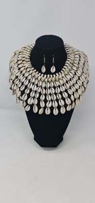 Handmade Sea Shell Necklace with Matching Earrings