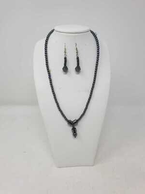Hematite Necklace Set with Matching Earrings