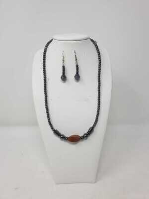 Hematite Necklace Set with Matching Earrings