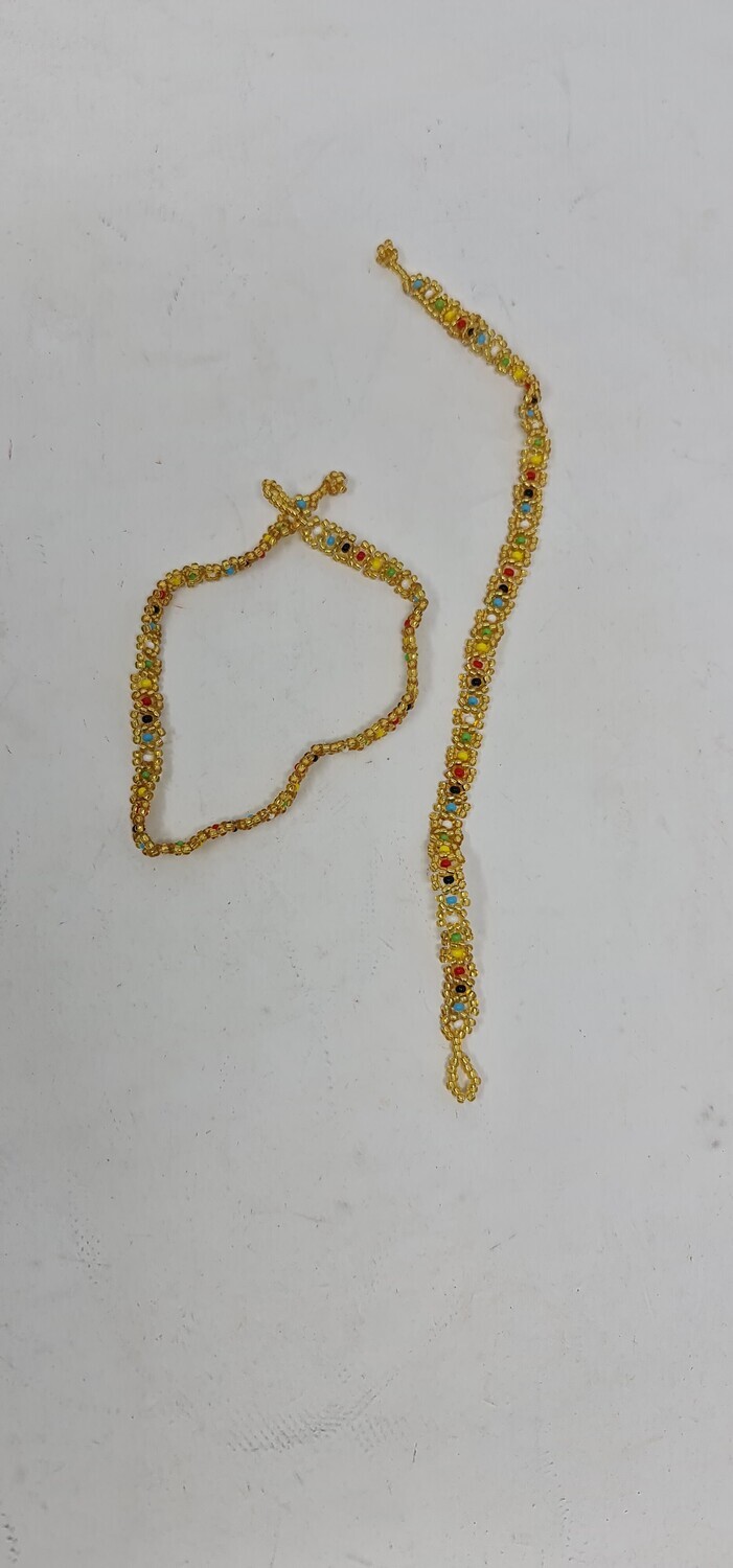 Yellow Mix Handmade Anklets