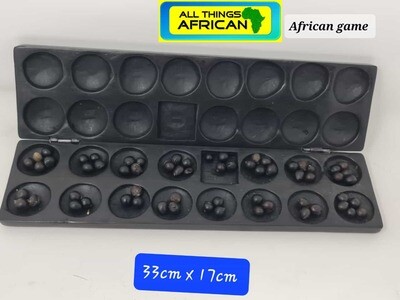 Ebony Wood African Bao Game - 33cmx 17cm x 5cm