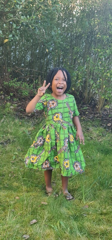 African Print Dress for Girls - Age 4 Years