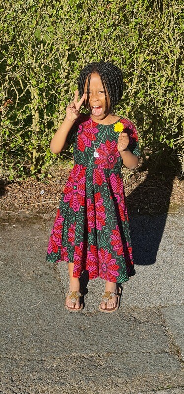 African Print Dress for Girls - Age 4/5 Years