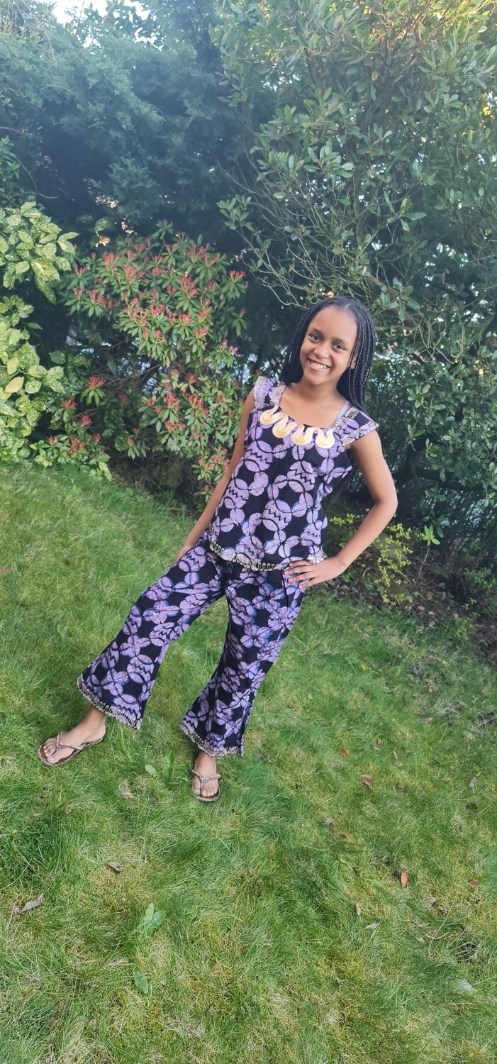 African Print Dress/Outfit for Girls - Age 10/12 Years