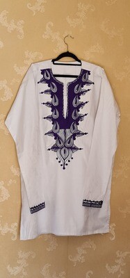 African Design Men Longsleeve Shirt with Embroidery - Size 2XL