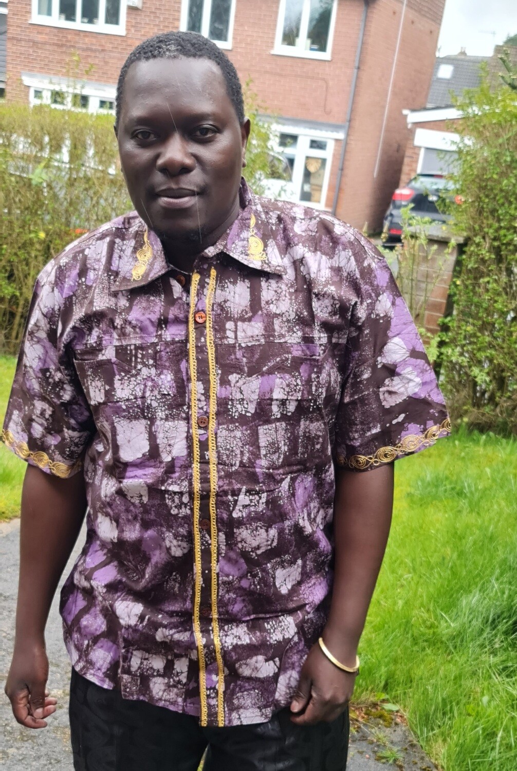 African Design Men Longsleeve Shirt - Size XL