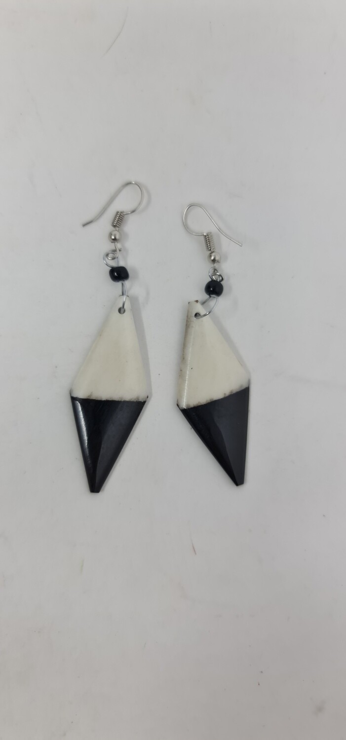 Hand Made and Painted Cow Bone Earrings