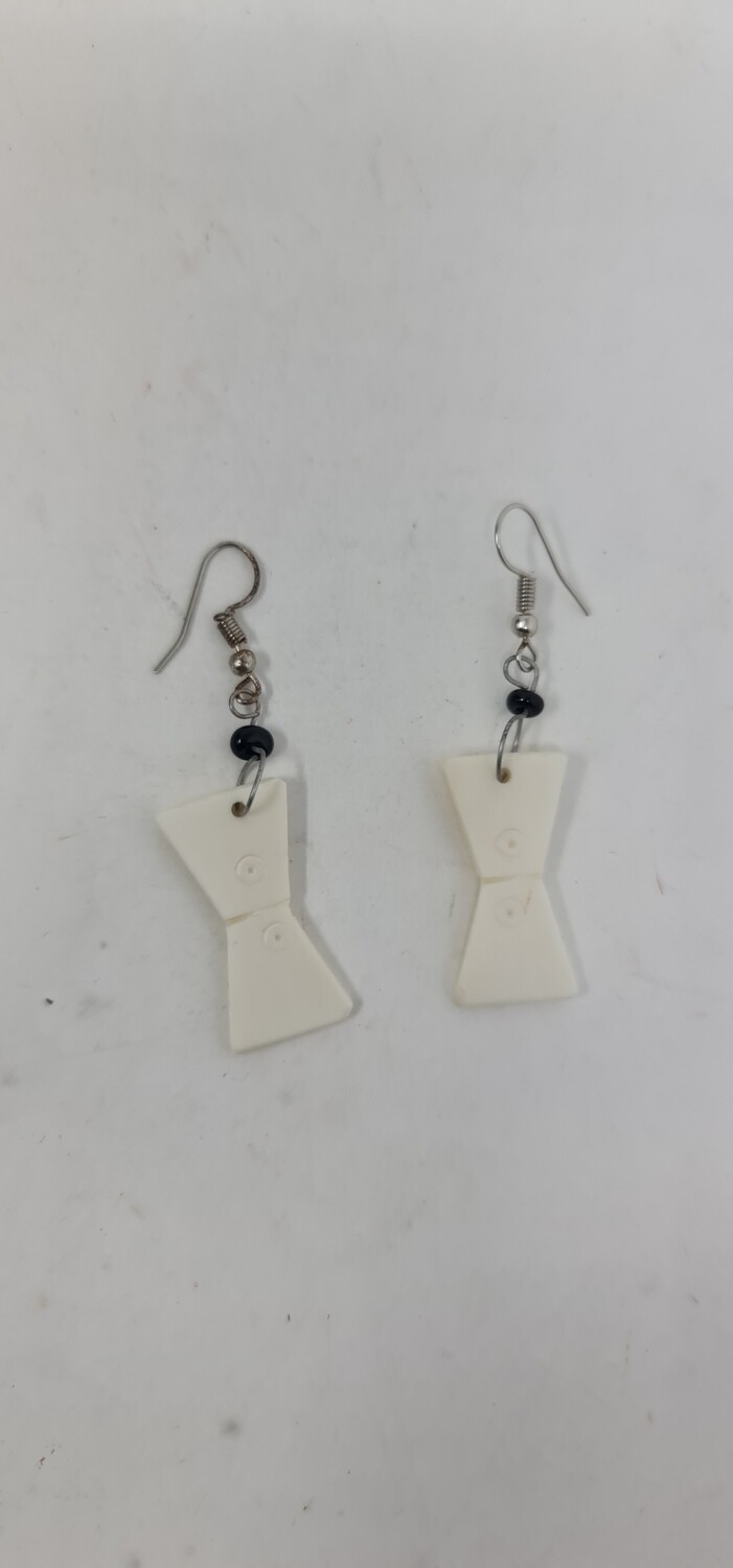 Hand Made and Painted Cow Bone Earrings