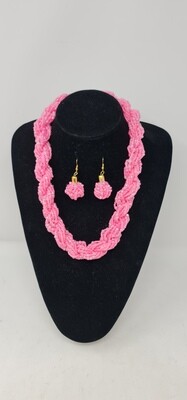 Sokota Necklace with Matching Earrings - Pink