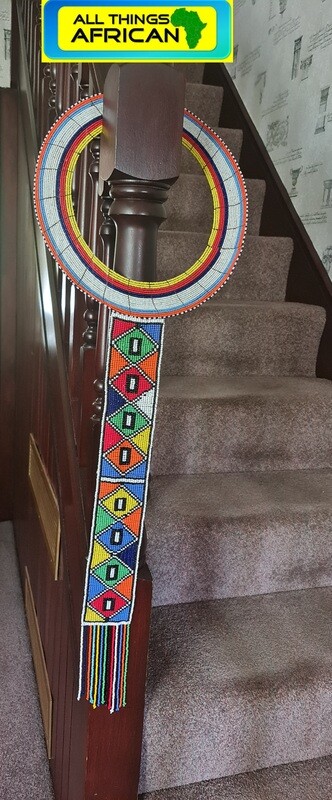 Long Handcrafted Zulu Beaded Necklace - Duara