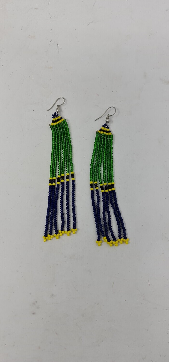 Tanzania Flag Beaded Earrings