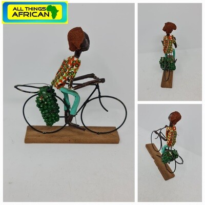 Handmade African Home Decor Sculptures - Man on Bike