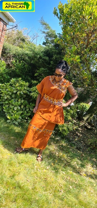 Masai Style Outfit - Top and Wrap Around Skirt