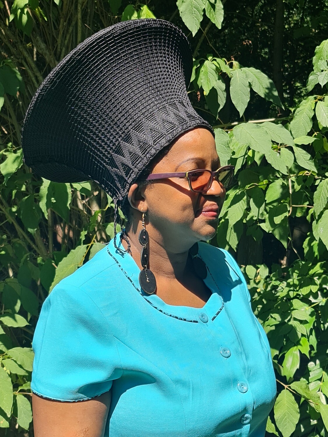 Traditional Isicholo Zulu Hat - Black