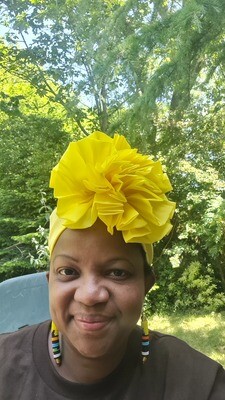 Rose Hat Head Wear - Yellow