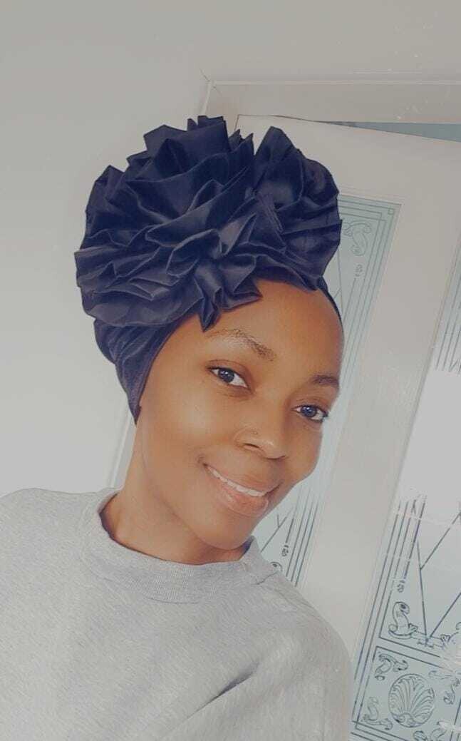 Rose Hat Head Wear - Dark Blue