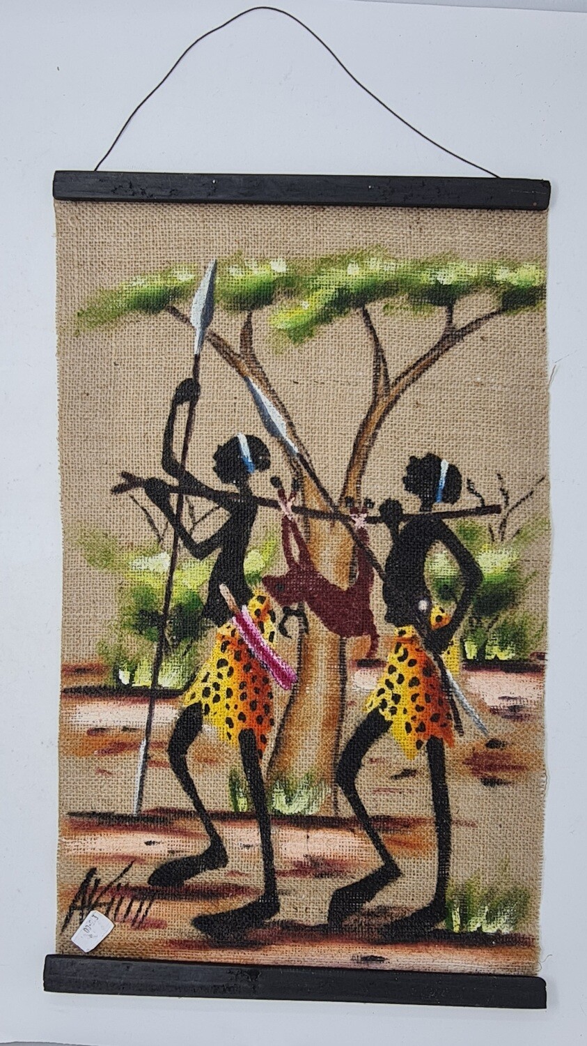 AFRICAN Wall Hanging Artwork - Wawindaji 35cm x 58cm