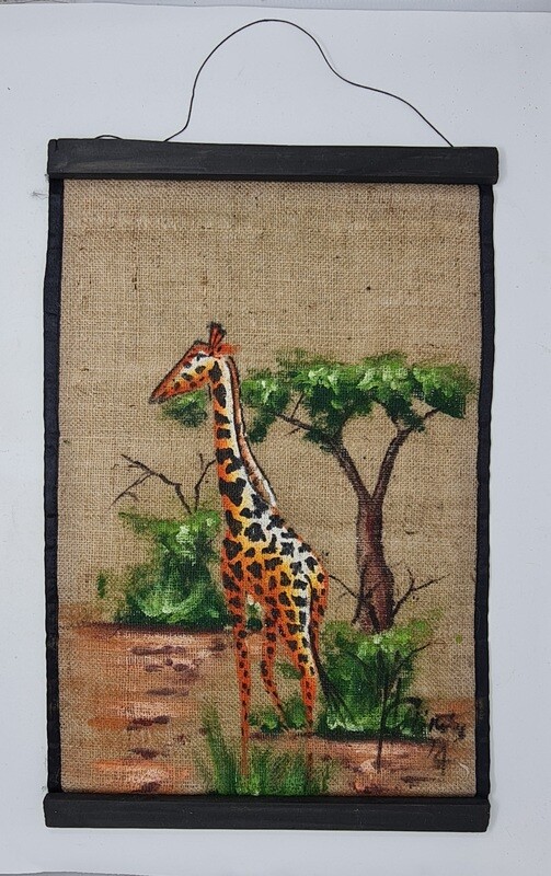 AFRICAN Wall Hanging Artwork - Twiga Miti 38cm x 59cm