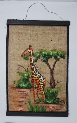 AFRICAN Wall Hanging Artwork - Twiga Miti 38cm x 59cm