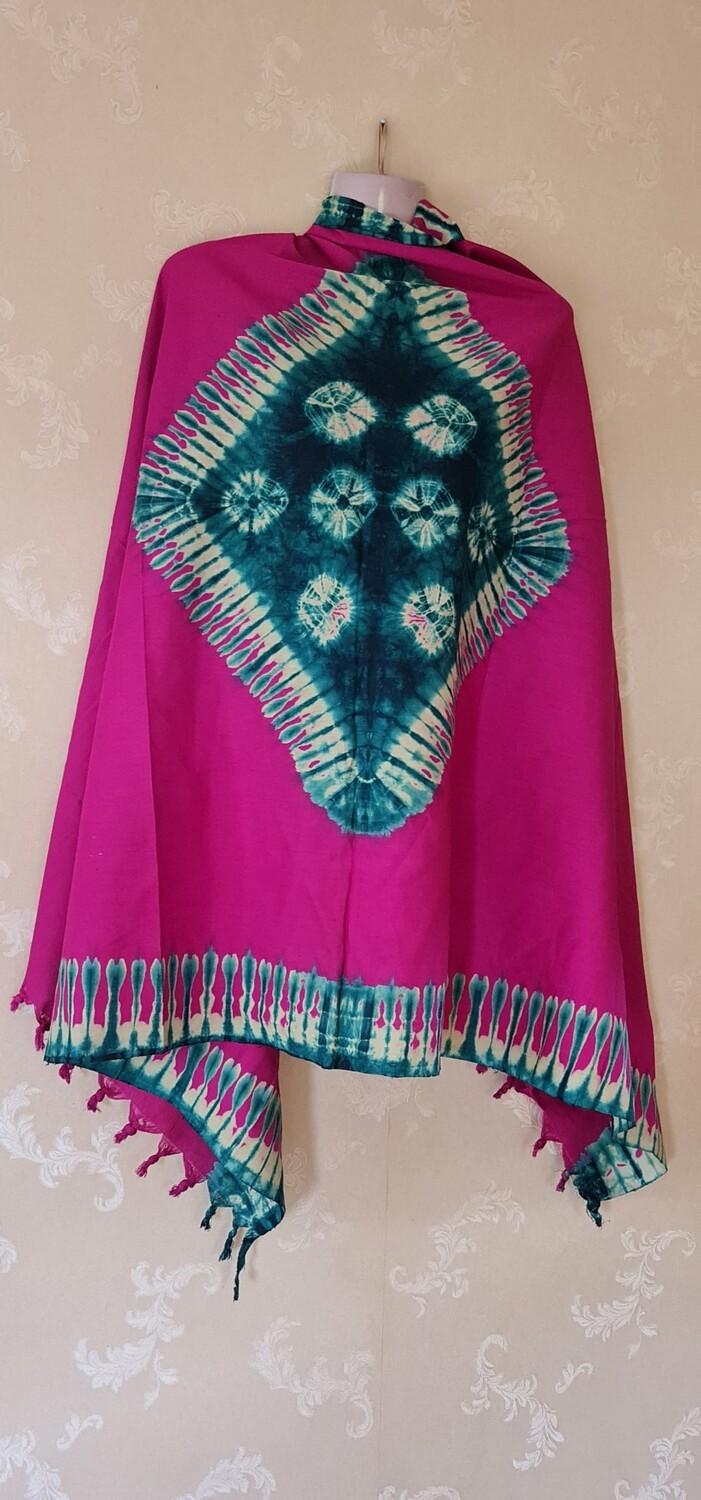 Kwetu Pink mix Handmade African Tie and Dye Fabric 100% Cotton