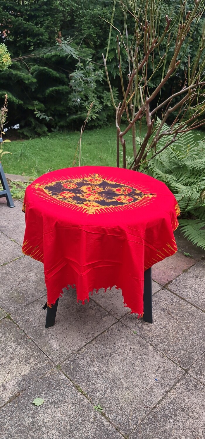 Kahe red mix Handmade African Tie and Dye Fabric 100% Cotton