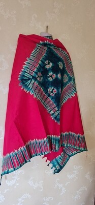 Tabora red mix Handmade African Tie and Dye Fabric 100% Cotton