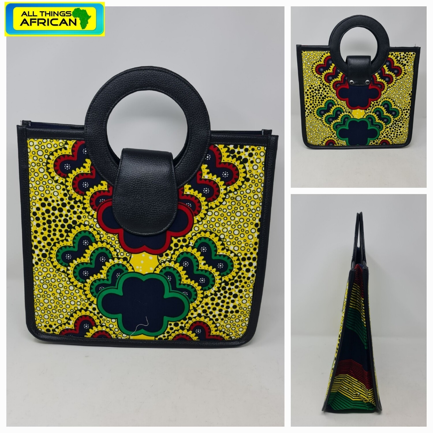 Mai Collection -  Kitenge Mix Hand Bag - Njano Mix