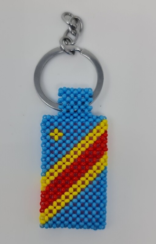 Hand Beaded Keyring - The Democratic Republic of Congo