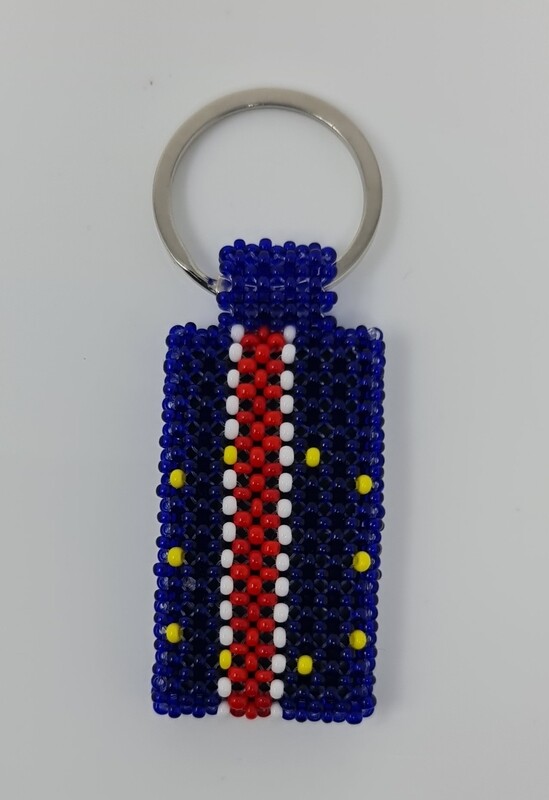 Hand Beaded Keyring - Cape Verde