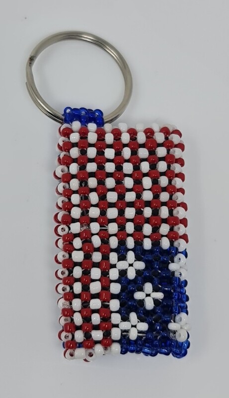 Hand Beaded Keyring - USA