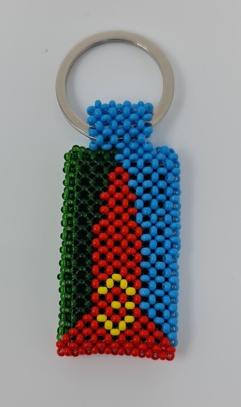 Hand Beaded Keyring -  Eritrea Flag Colours