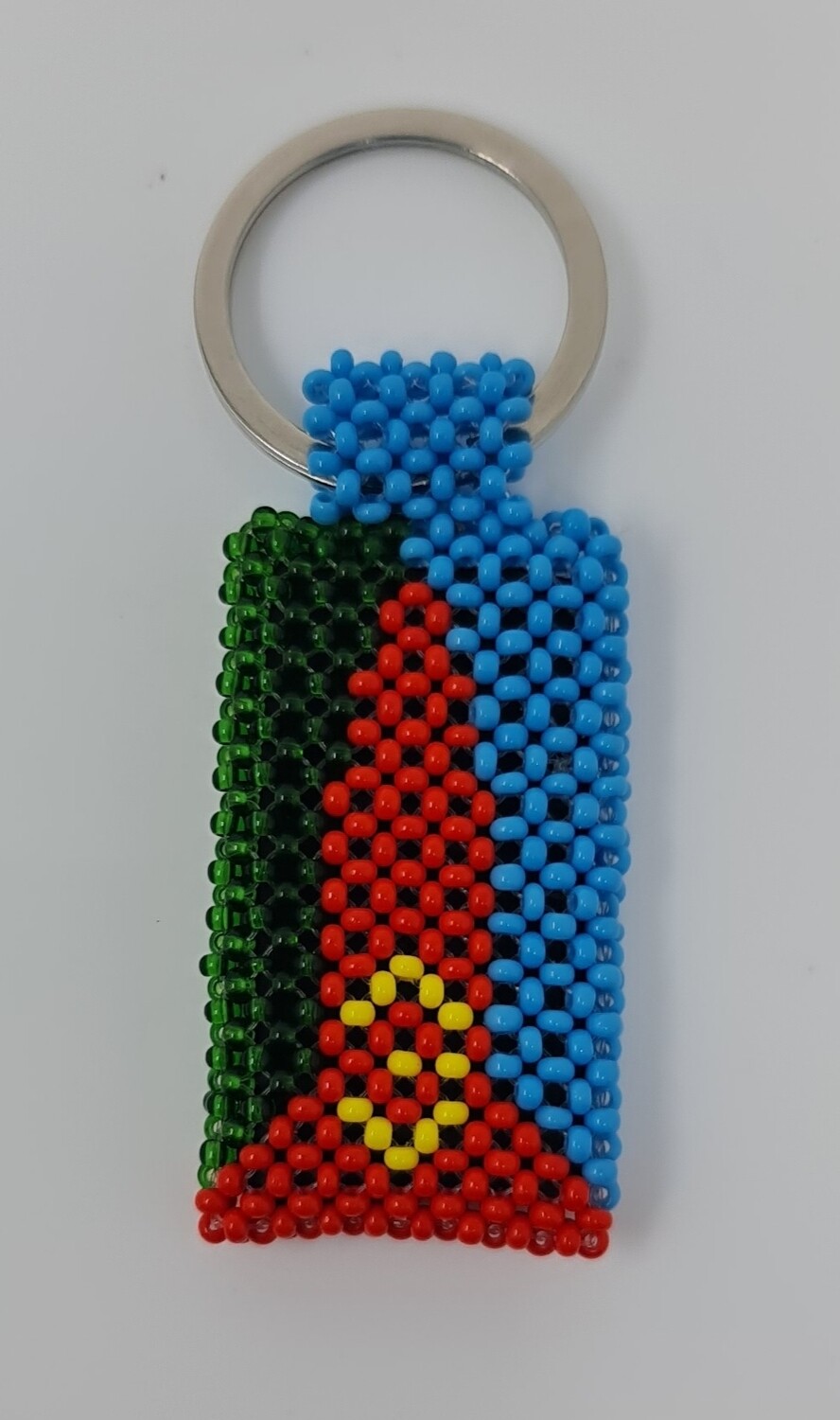 Hand Beaded Keyring -  Eritrea Flag Colours