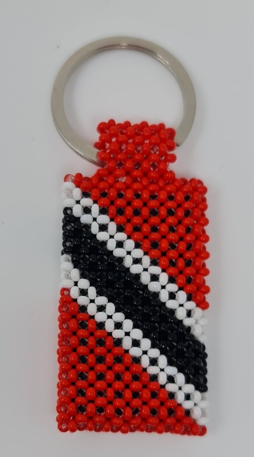 Hand Beaded Keyring - Trinidad and Tobago Flag