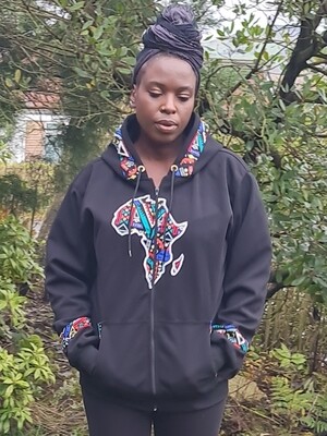 Map of Africa Hoodie - with Zip - 3XL and 4XL