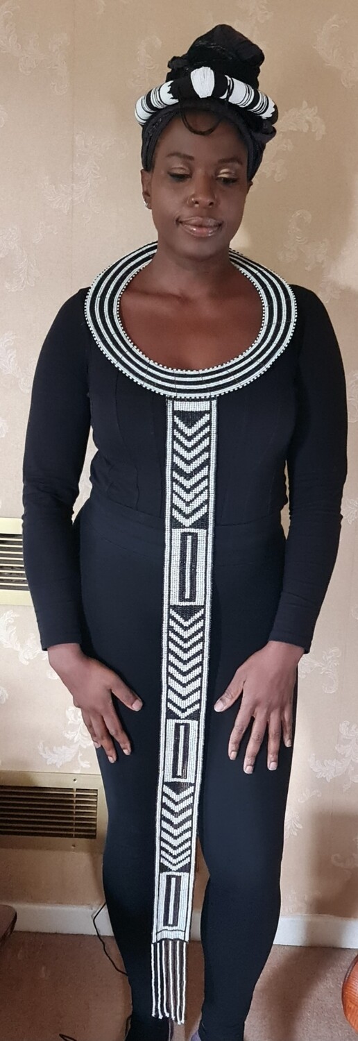 Long Handcrafted Zulu Beaded Necklace - Karefu