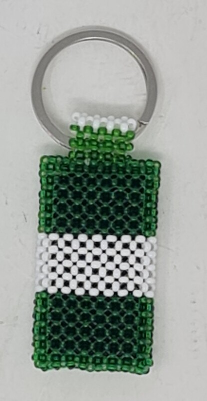 Hand Beaded Keyring - Nigeria Flag