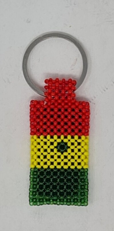 Hand Beaded Keyring - Senegal Flag