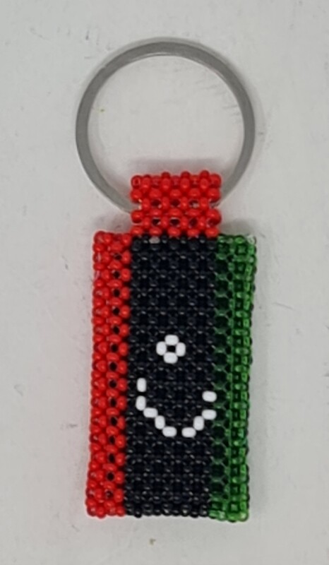 Hand Beaded Keyring - Libya Flag