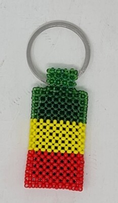 Hand Beaded Keyring - Mali Flag