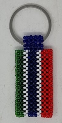 Hand Beaded Keyring -  Gambia Flag