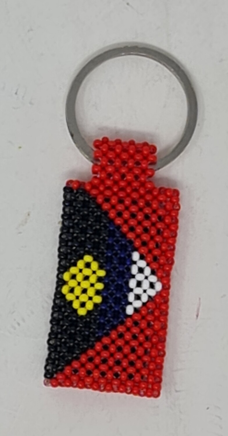 Hand Beaded Keyring -  Antigua and barbuda Flag