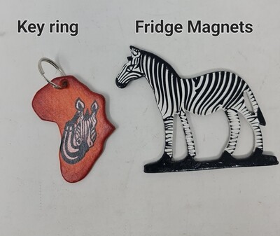 Zebra Themed Gift Set - Fridge Magnets and Key Ring