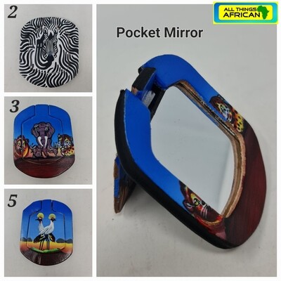African Hand Painted Pocket Mirror